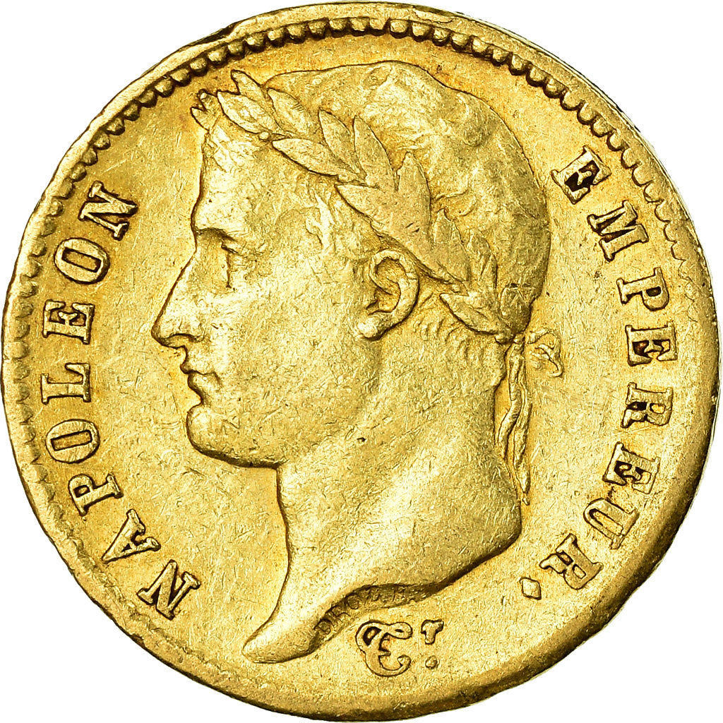 Moeda, França, Napoléon I, 20 Francs, 1808, Paris, VF(30-35), Dourado