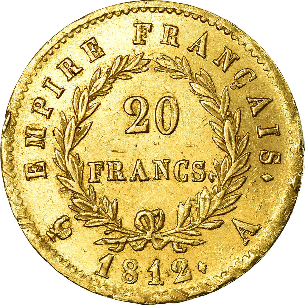 Moneta, Francia, Napoléon I, 20 Francs, 1812, Paris, BB+, Oro, KM:695.1