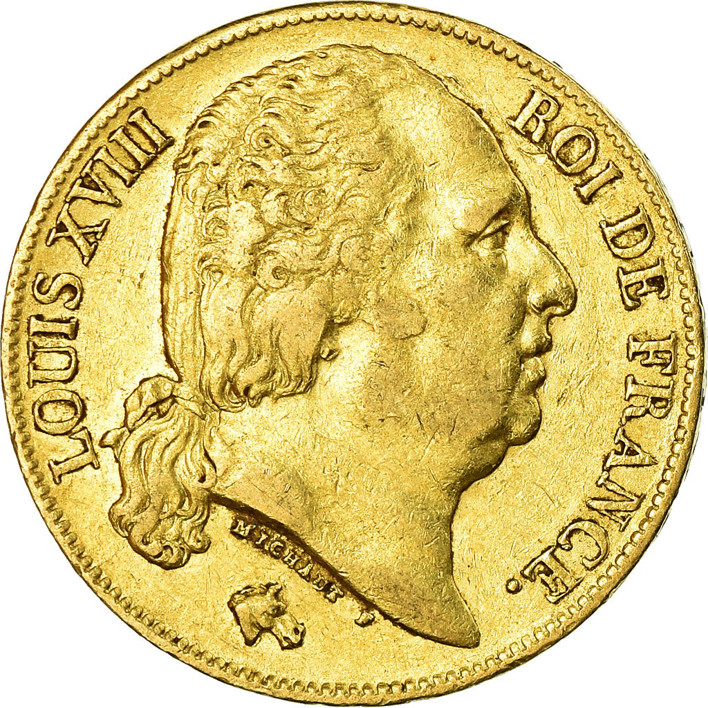 Monnaie, France, Louis XVIII, Louis XVIII, 20 Francs, 1819, Paris, TB+, Or