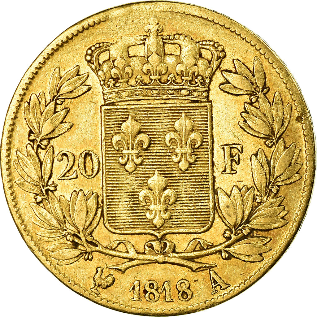 Coin, France, Louis XVIII, Louis XVIII, 20 Francs, 1818, Paris, VF(20-25), Gold