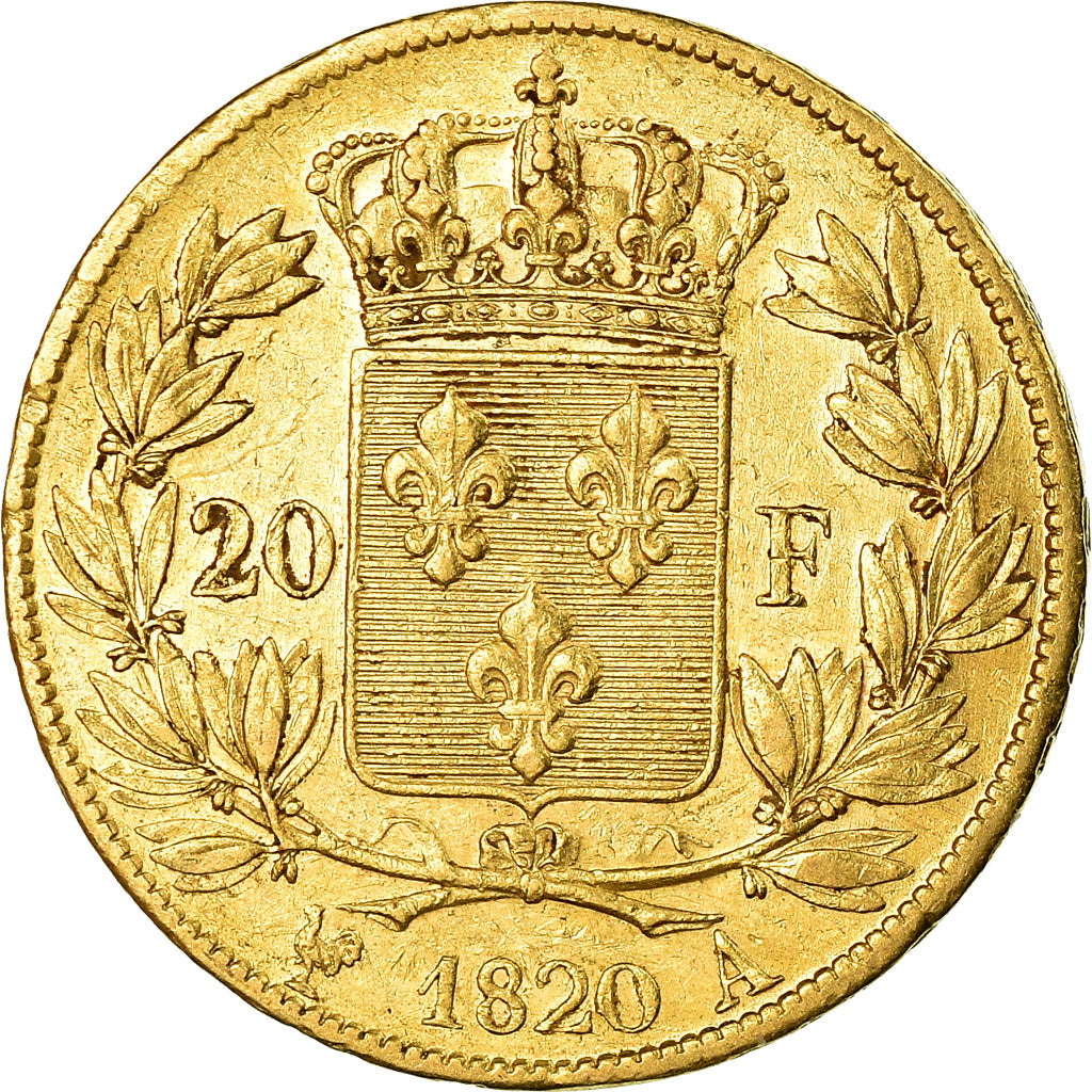 Moeda, França, Louis XVIII, Louis XVIII, 20 Francs, 1820, Paris, EF(40-45)
