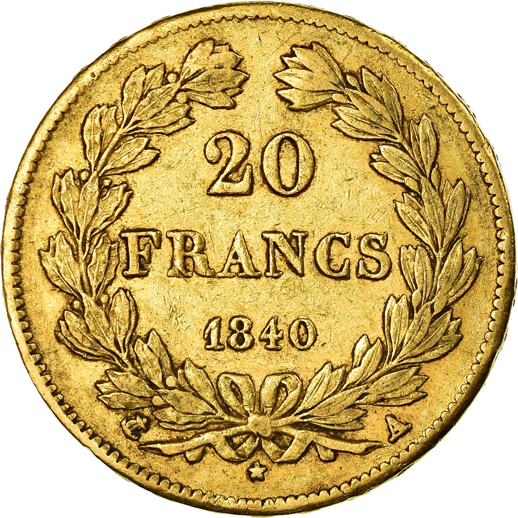 Munten, Frankrijk, Louis-Philippe, 20 Francs, 1840, Paris, ZF, Goud, KM:750.1