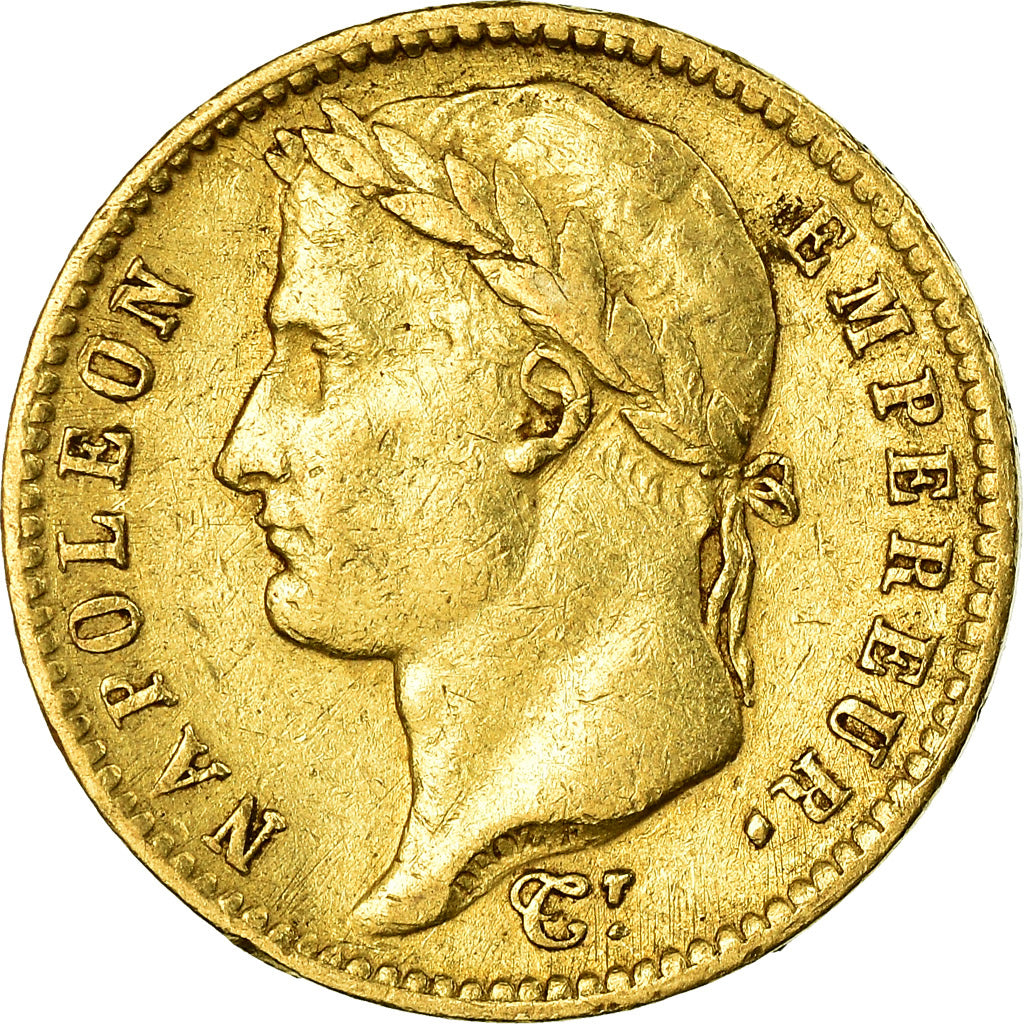 Moneta, Francja, Napoléon I, 20 Francs, 1812, Roma, EF(40-45), Złoto, KM:695.8