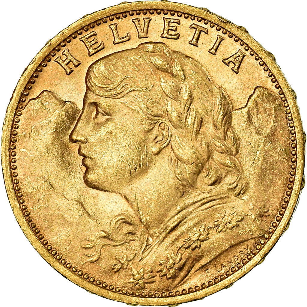 Moneda, Suiza, 20 Francs, 1927, Bern, SC, Oro, KM:35.1