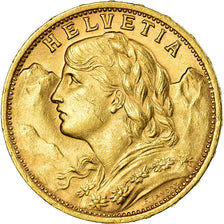 Moneda, Suiza, 20 Francs, 1927, Bern, SC, Oro, KM:35.1