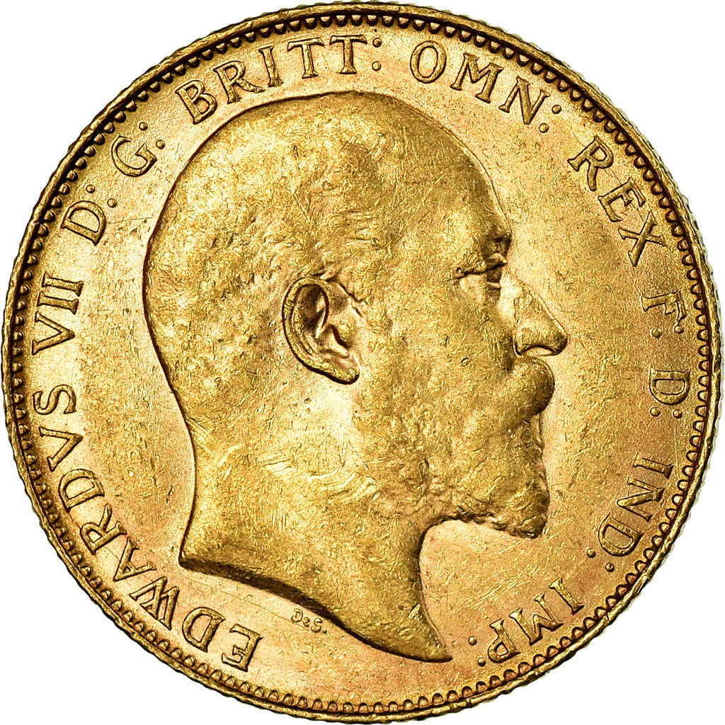 Coin, Australia, Edward VII, Sovereign, 1910 P, Perth, AU(50-53), Gold, KM:15