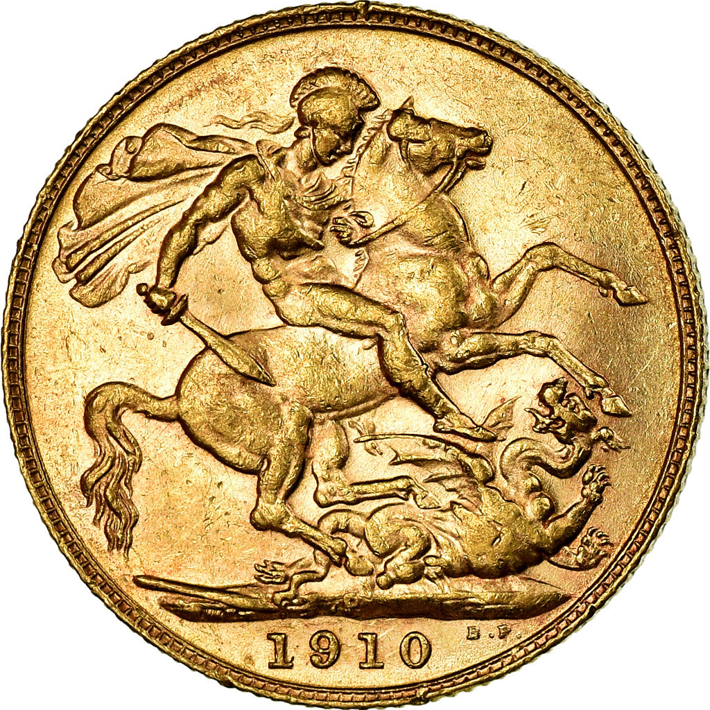 Coin, Australia, Edward VII, Sovereign, 1910 P, Perth, AU(50-53), Gold, KM:15