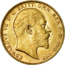 Coin, Australia, Edward VII, Sovereign, 1910 P, Perth, AU(50-53), Gold, KM:15