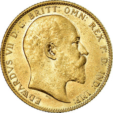 Coin, Australia, Edward VII, Sovereign, 1908, Sydney, AU(55-58), Gold, KM:15