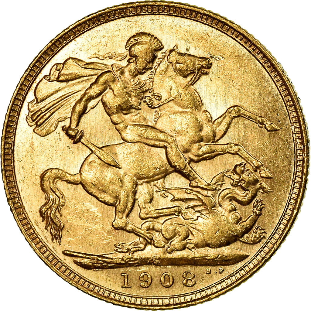 Coin, Australia, Edward VII, Sovereign, 1908, Sydney, AU(55-58), Gold, KM:15