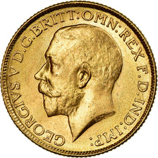 Coin, INDIA-BRITISH, George V, Sovereign, 1918, Bombay, MS(63), Gold, KM:525A