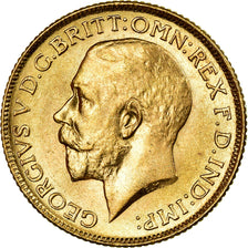 Coin, INDIA-BRITISH, George V, Sovereign, 1918, Bombay, MS(63), Gold, KM:525A