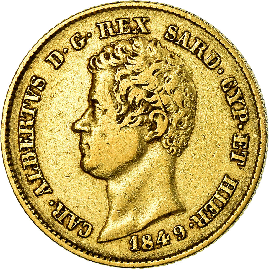 Munten, Italiaanse staten, SARDINIA, Carlo Alberto, 20 Lire, 1849, Genoa, ZF