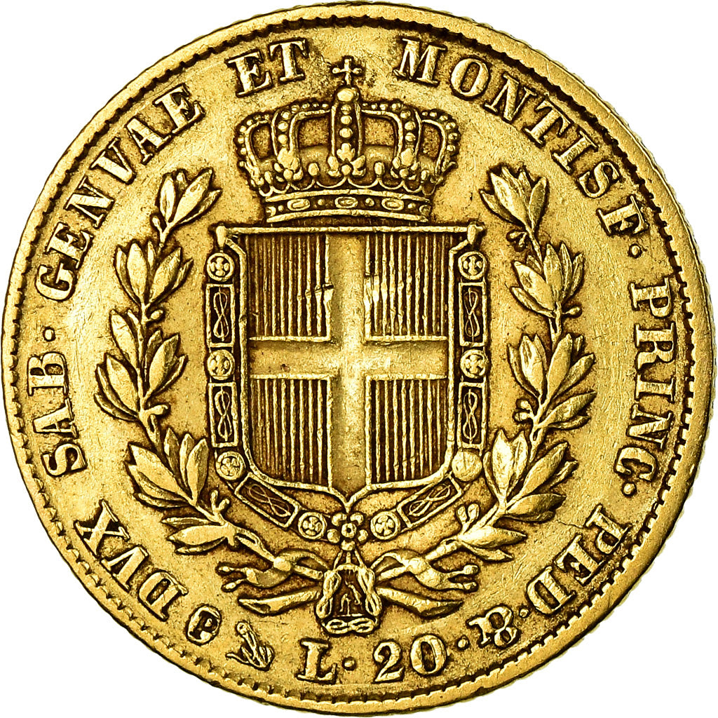 Munten, Italiaanse staten, SARDINIA, Carlo Alberto, 20 Lire, 1849, Genoa, ZF