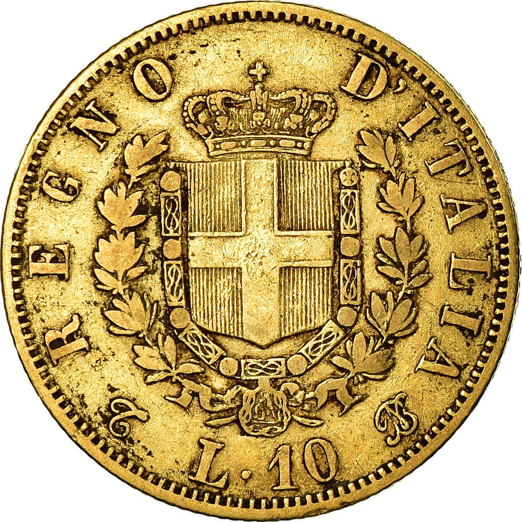Moneda, Italia, Vittorio Emanuele II, 10 Lire, 1863, Torino, BC+, Oro, KM:9.3