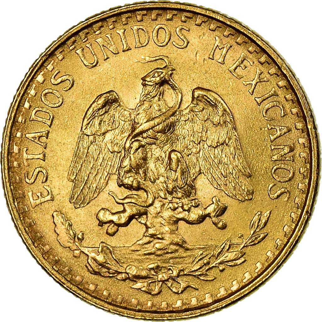 Coin, Mexico, 2 Pesos, 1945, Mexico City, MS(63), Gold, KM:461