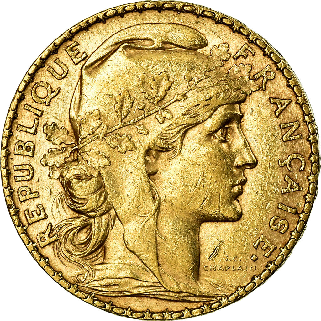 Moneta, Francja, Marianne, 20 Francs, 1900, Paris, AU(55-58), Złoto, KM:847