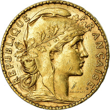 Moneta, Francja, Marianne, 20 Francs, 1900, Paris, AU(55-58), Złoto, KM:847