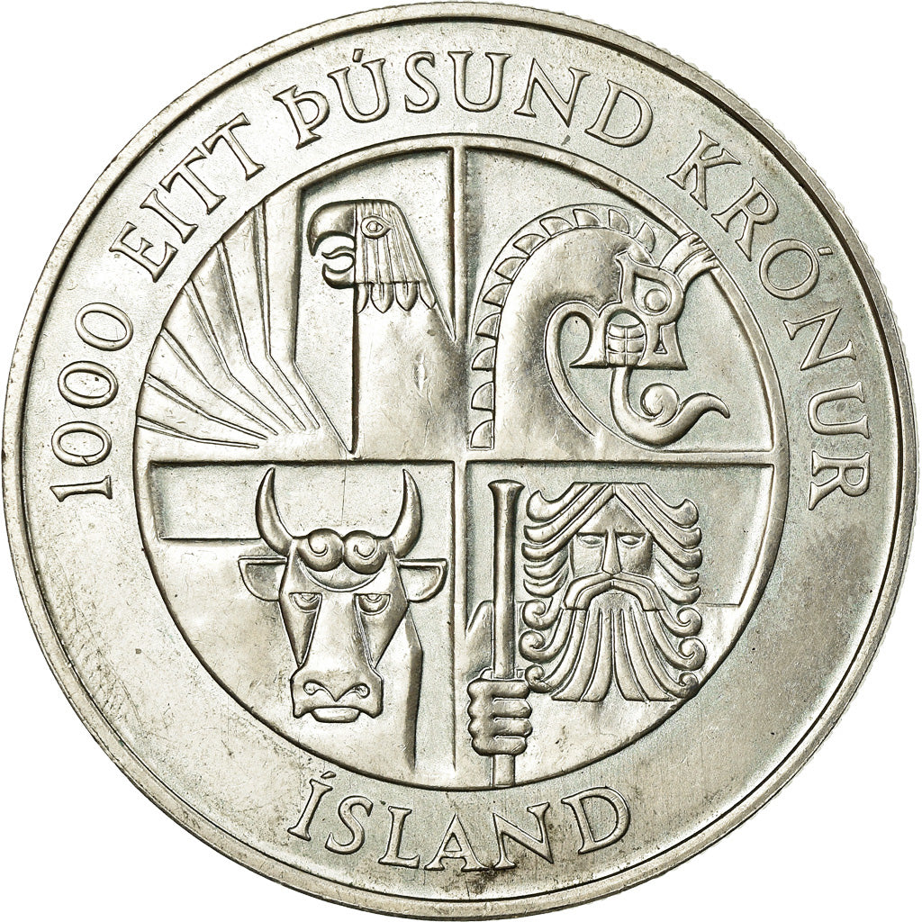 Monnaie, Iceland, 1000 Kronur, 1974, SPL+, Argent, KM:21