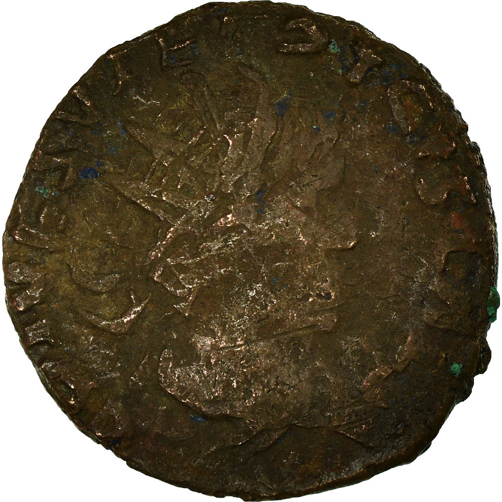 Münze, Tetricus II, Antoninianus, Gallic imitation, S+, Billon
