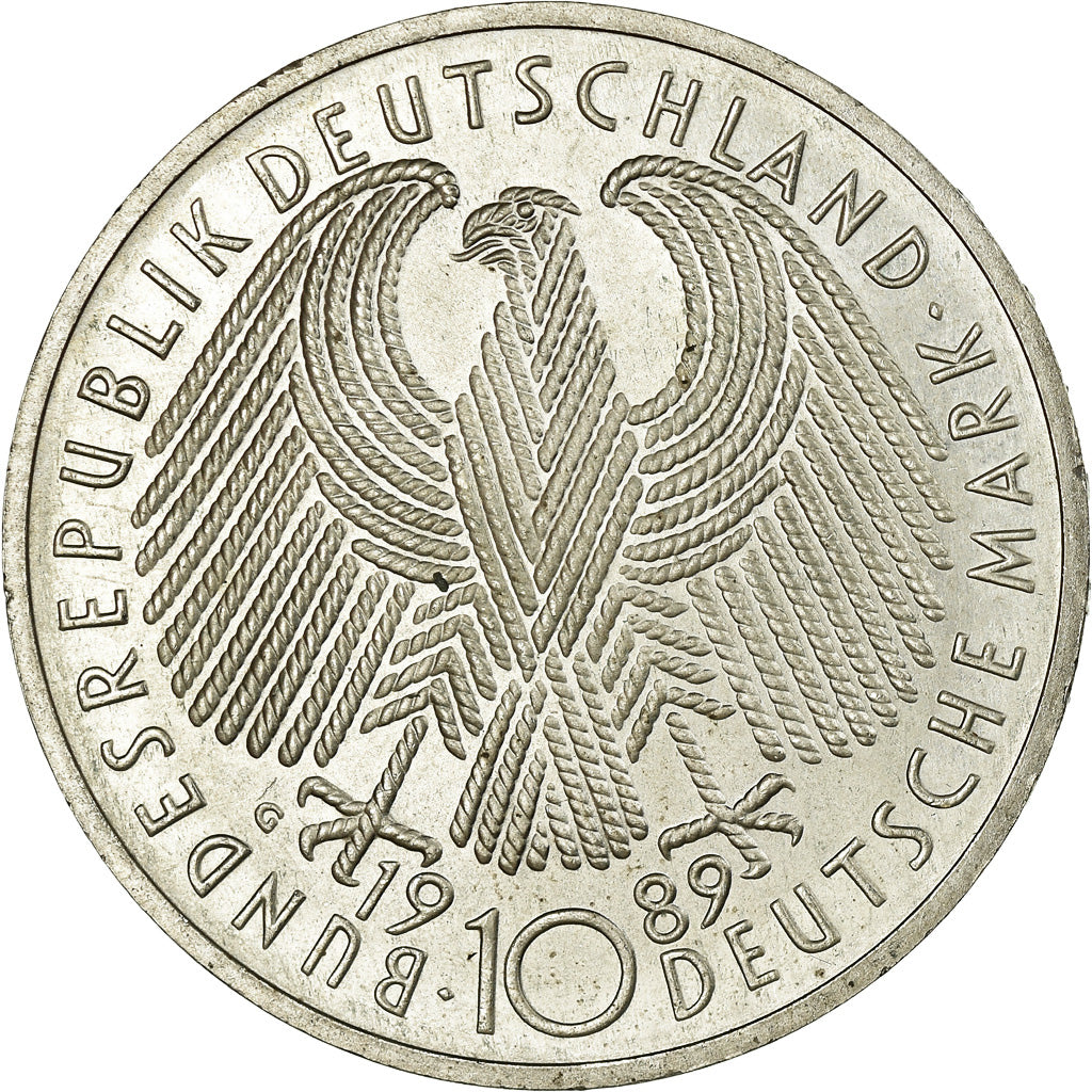 Coin, GERMANY - FEDERAL REPUBLIC, 10 Mark, 1989, Karlsruhe, Germany, MS(60-62)