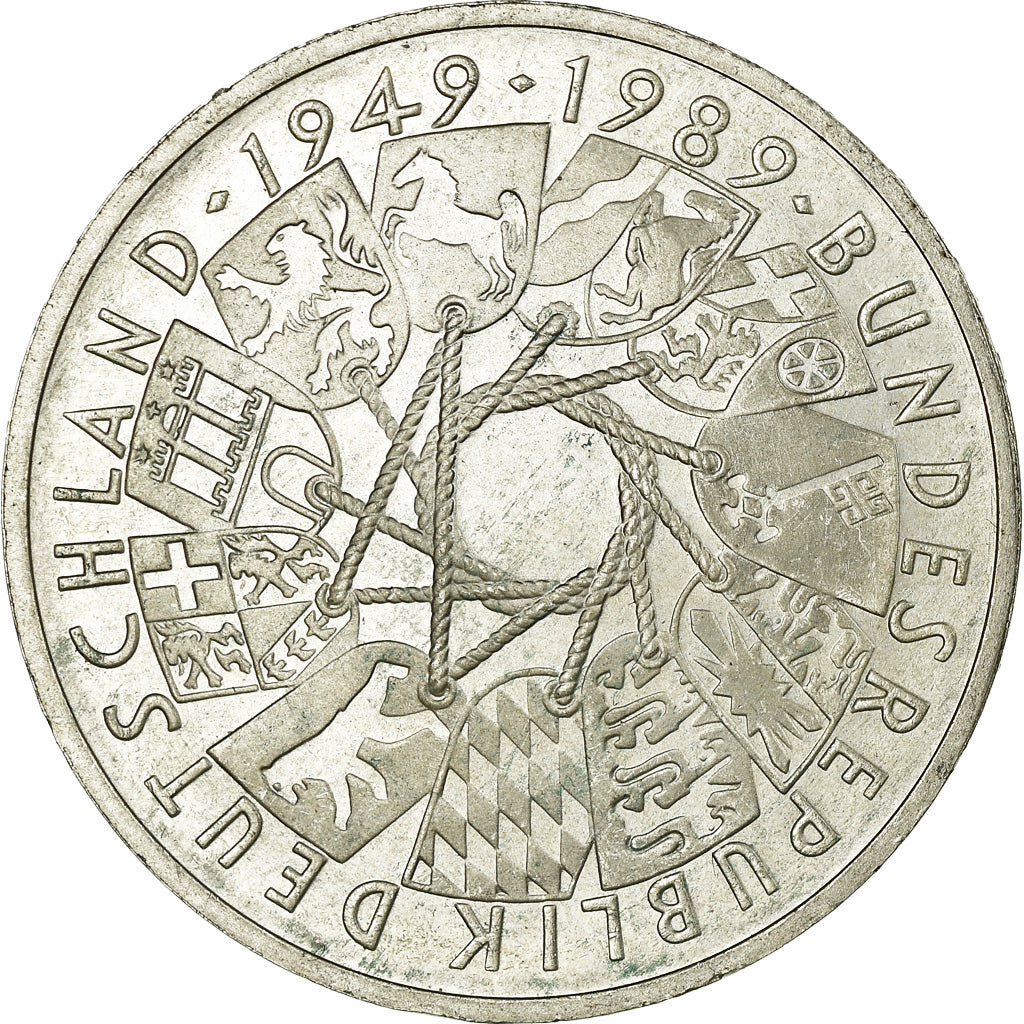 Moneta, GERMANIA - REPUBBLICA FEDERALE, 10 Mark, 1989, Karlsruhe, Germany, SPL
