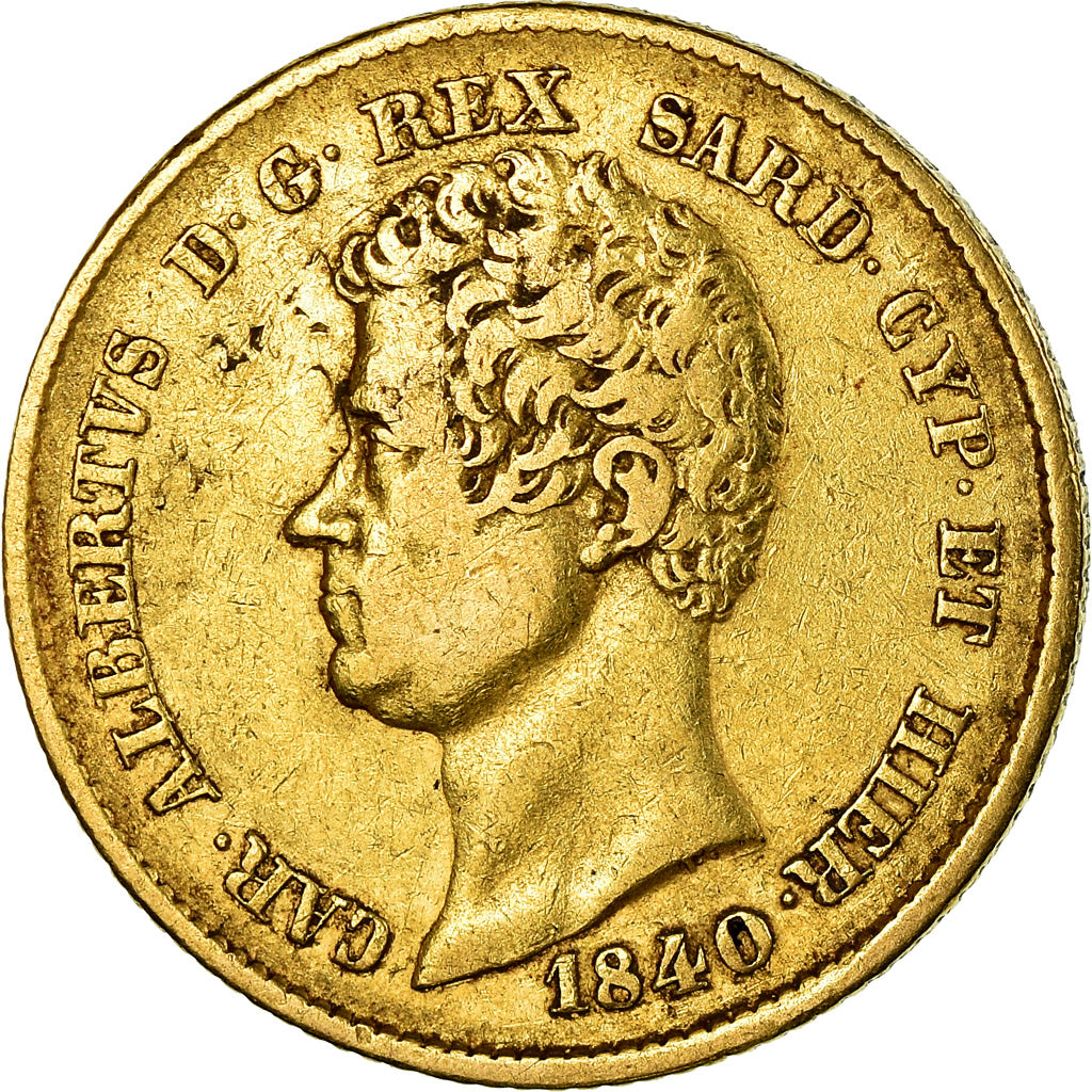 Coin, ITALIAN STATES, SARDINIA, Carlo Alberto, 20 Lire, 1840, Torino, AU(50-53)