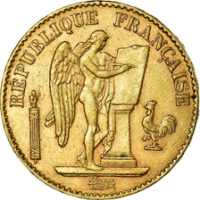 Moeda, França, Génie, 20 Francs, 1890, Paris, AU(55-58), Dourado, KM:825