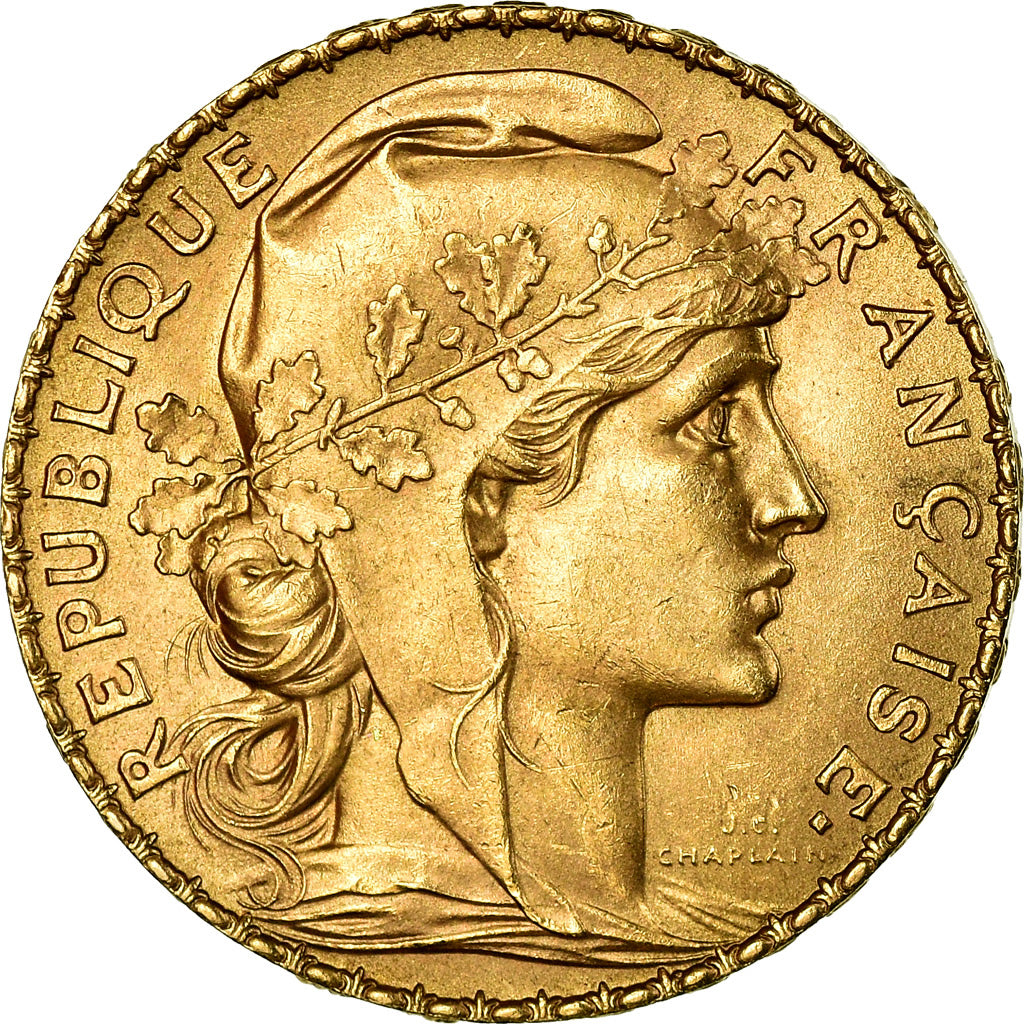 Coin, France, Marianne, 20 Francs, 1910, AU(55-58), Gold, KM:857, Gadoury:1064a