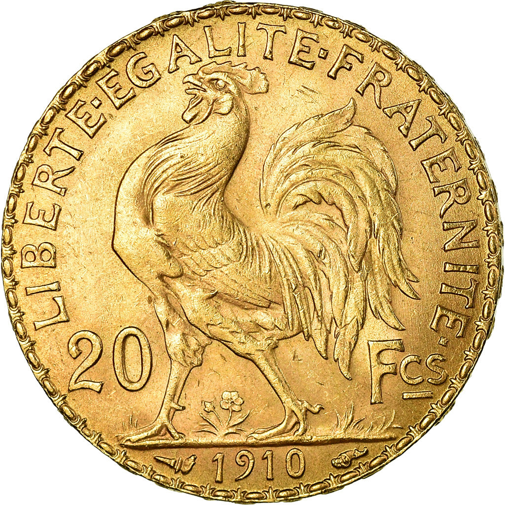 Coin, France, Marianne, 20 Francs, 1910, AU(55-58), Gold, KM:857, Gadoury:1064a