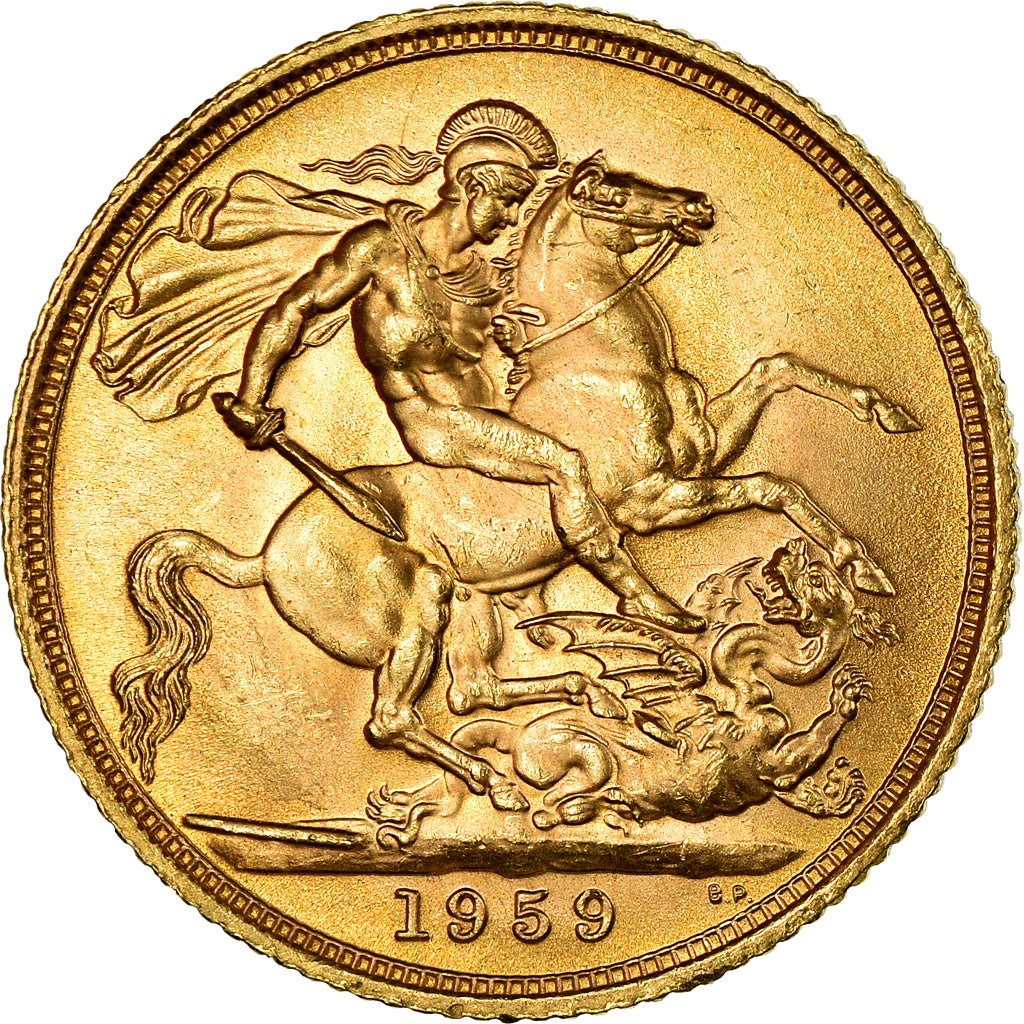 Monnaie, Grande-Bretagne, Elizabeth II, Sovereign, 1959, Londres, SPL+, Or