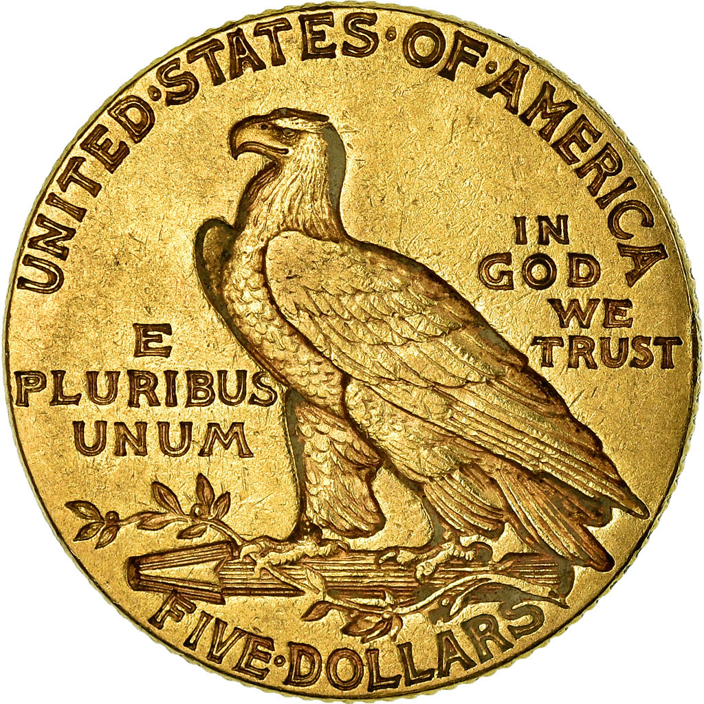 Moneda, Estados Unidos, Indian Head, $5, Half Eagle, 1912, U.S. Mint