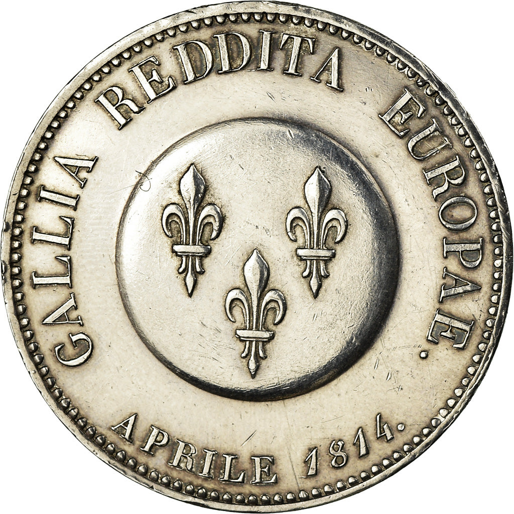 Moeda, França, Louis XVIII, Louis XVIII, 5 Francs, 1814, Paris, ENSAIO