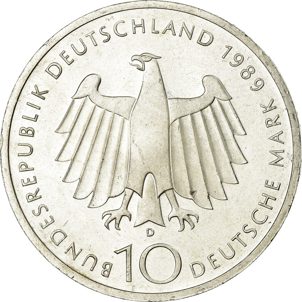 Coin, GERMANY - FEDERAL REPUBLIC, 10 Mark, 1989, Munich, Germany, AU(55-58)