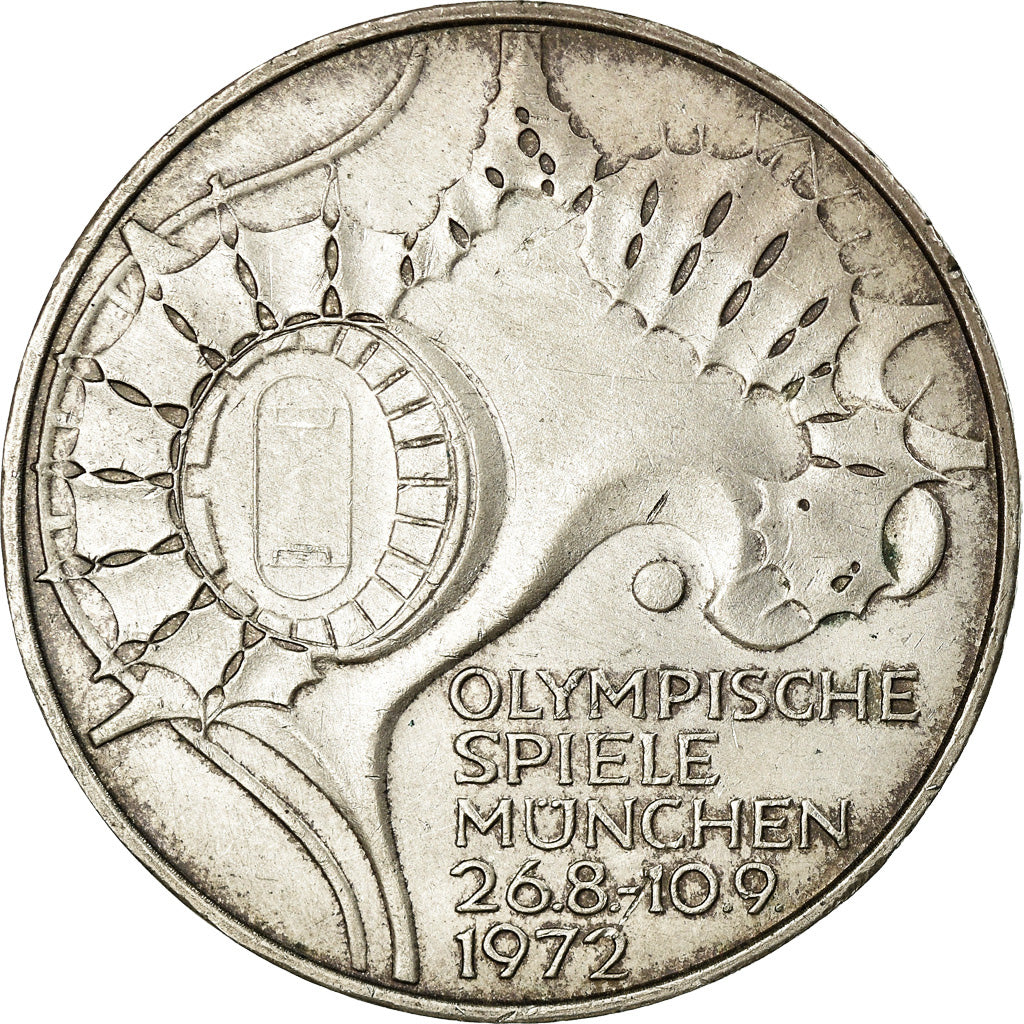 Coin, GERMANY - FEDERAL REPUBLIC, 10 Mark, 1972, Munich, AU(55-58), Silver