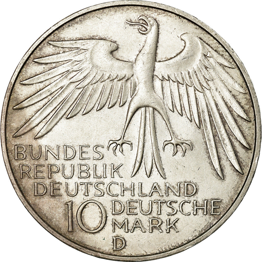 Coin, GERMANY - FEDERAL REPUBLIC, 10 Mark, 1972, Munich, AU(55-58), Silver