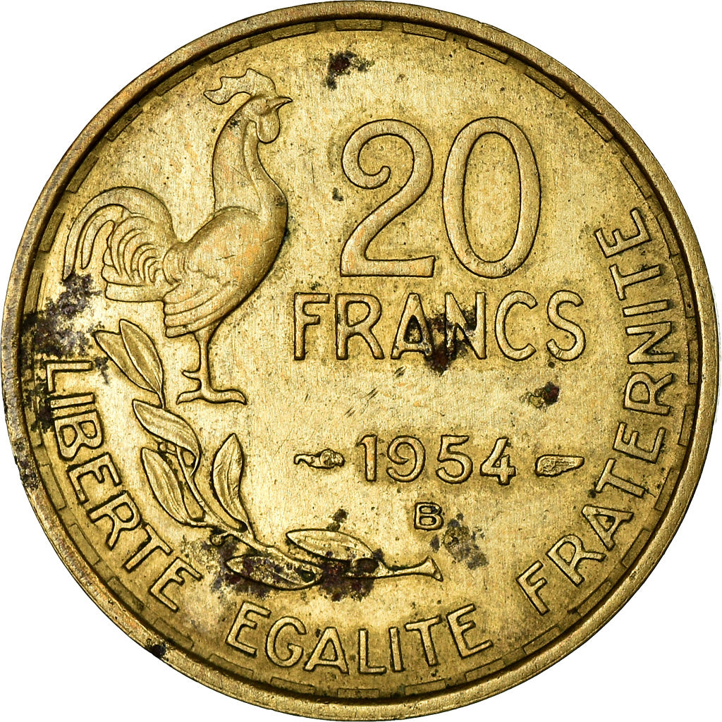 Coin, France, Guiraud, 20 Francs, 1954, Beaumont - Le Roger, VF(20-25)