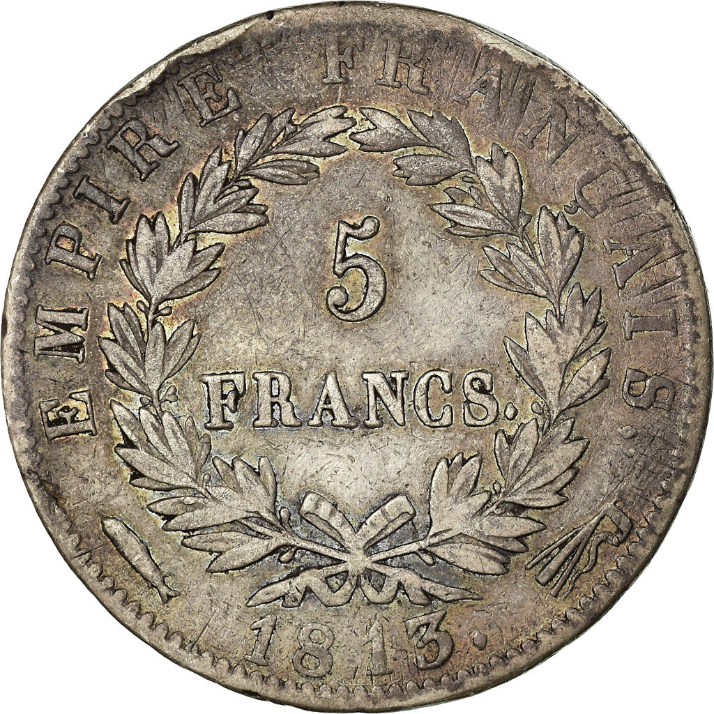 Coin, France, Napoléon I, 5 Francs, 1813, Utrecht, VF(30-35), Silver