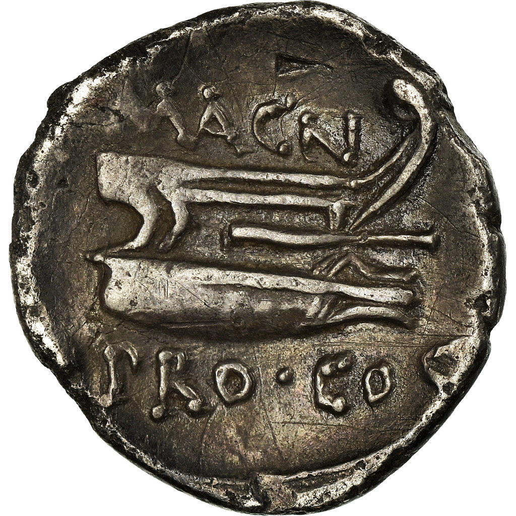 Münze, Pompeius, Denarius, Traveling Mint, Rare, SS, Silber, Crawford:446/1