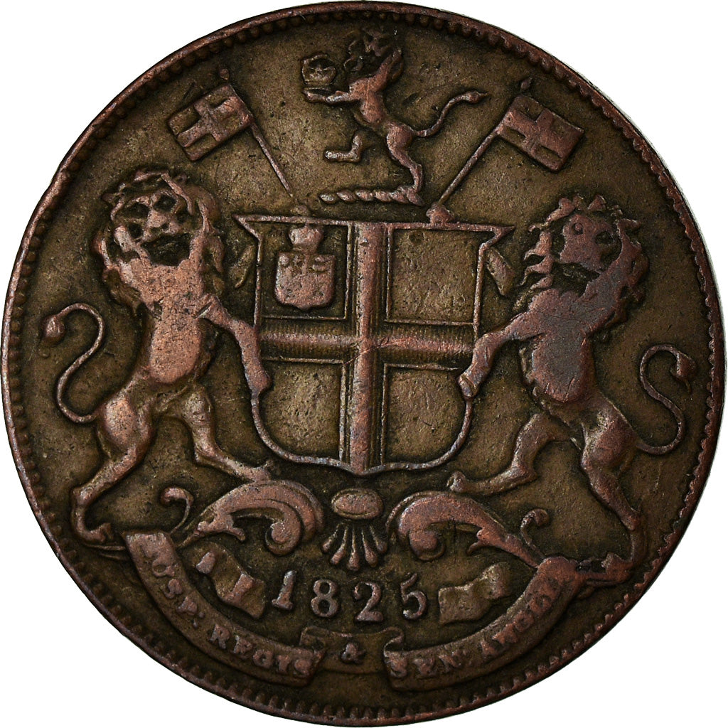 Coin, INDIA-BRITISH, MADRAS PRESIDENCY, 2 Pies, 1825, London, EF(40-45), Copper