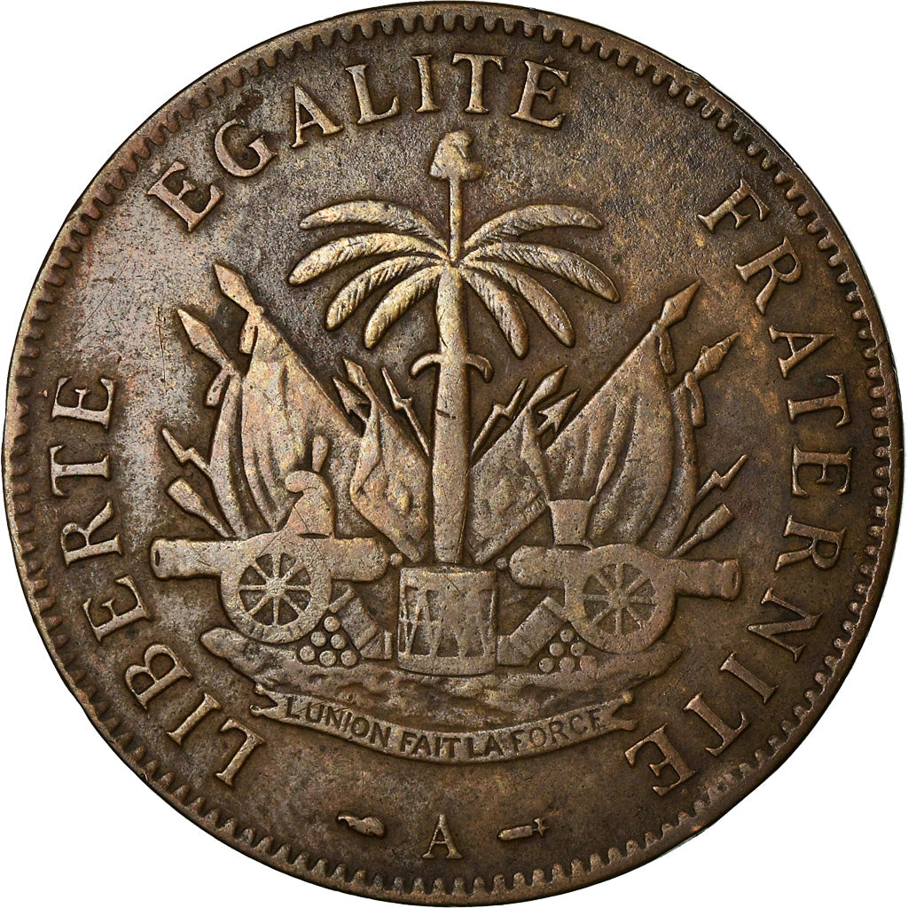 Moneta, Haiti, 2 Centimes, 1886, EF(40-45), Bronze, KM:49