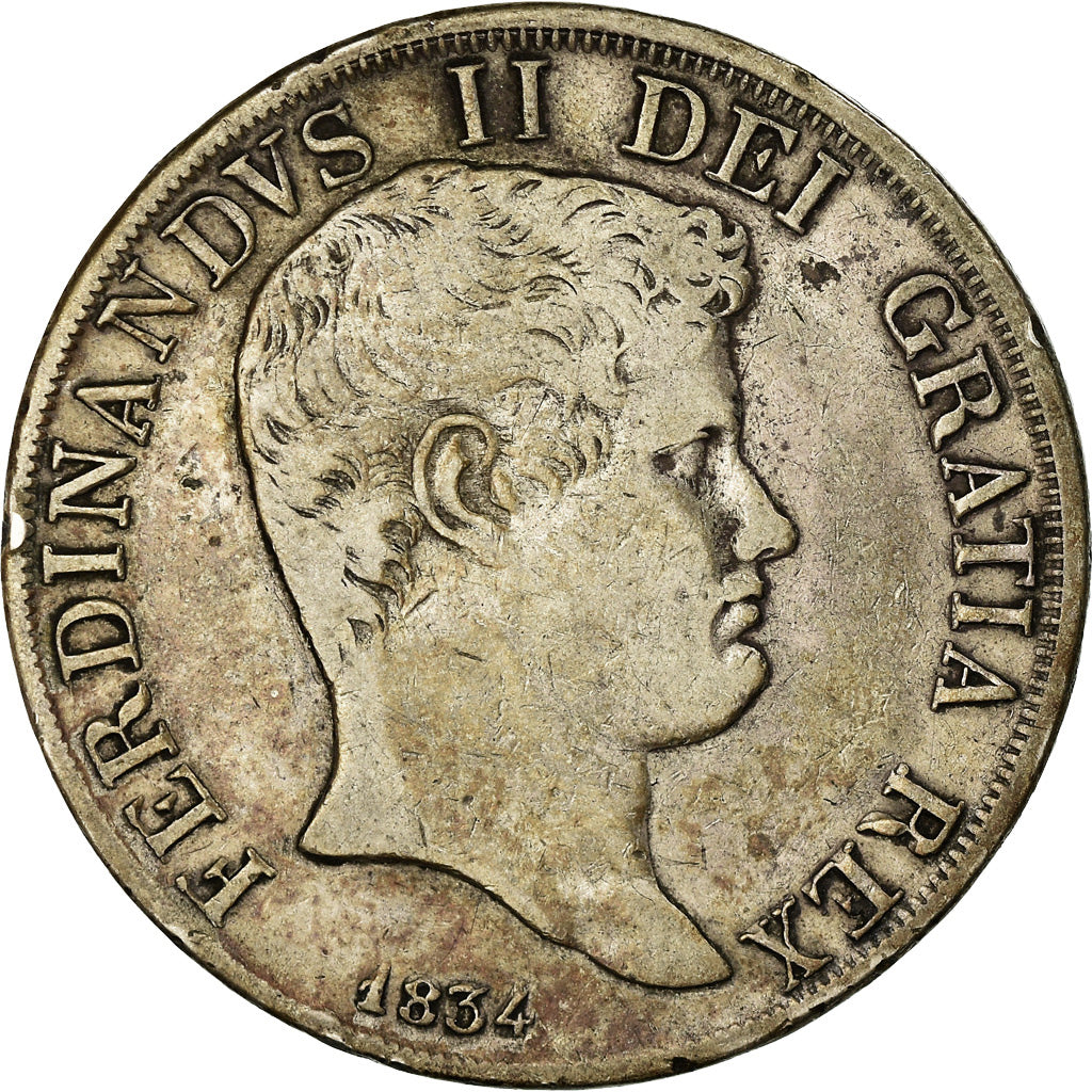 Monnaie, États italiens, NAPLES, Ferdinando II, 120 Grana, 1834, TB, Argent