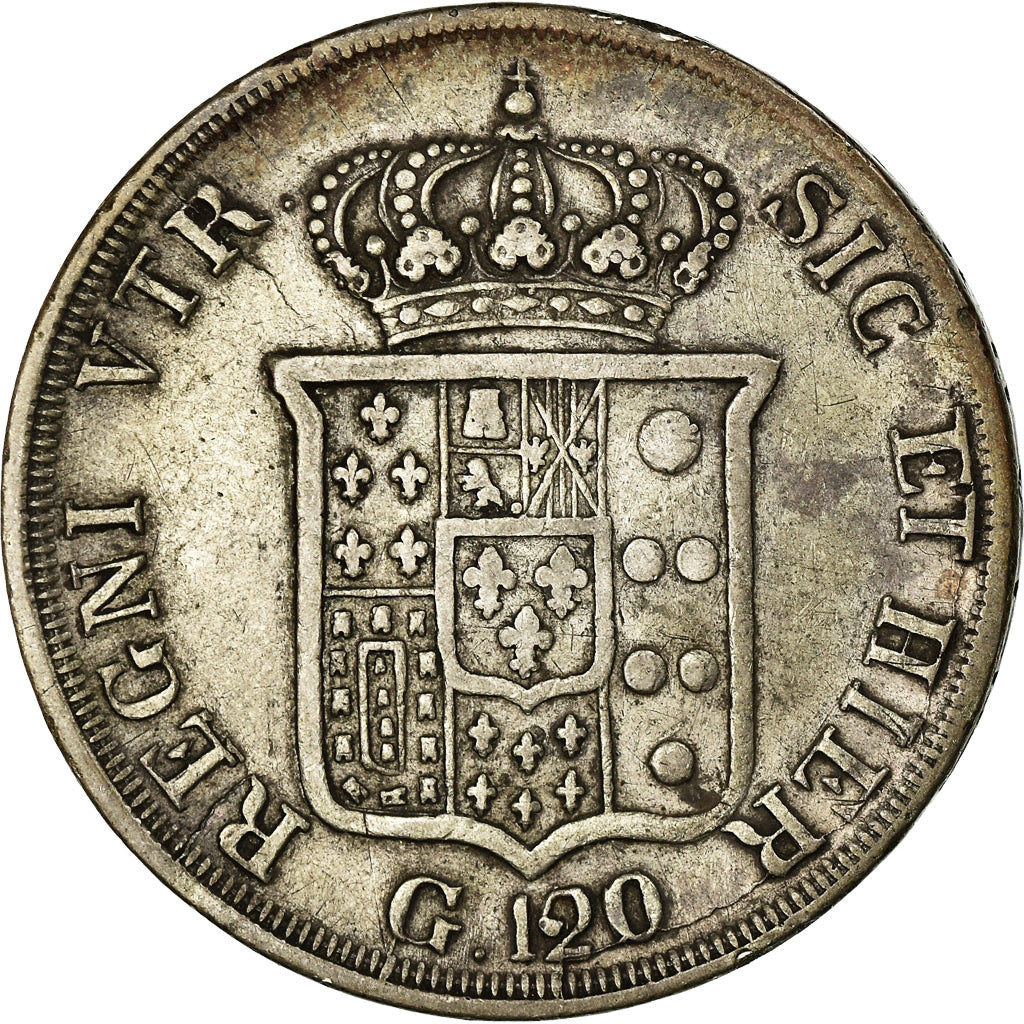 Monnaie, États italiens, NAPLES, Ferdinando II, 120 Grana, 1834, TB, Argent