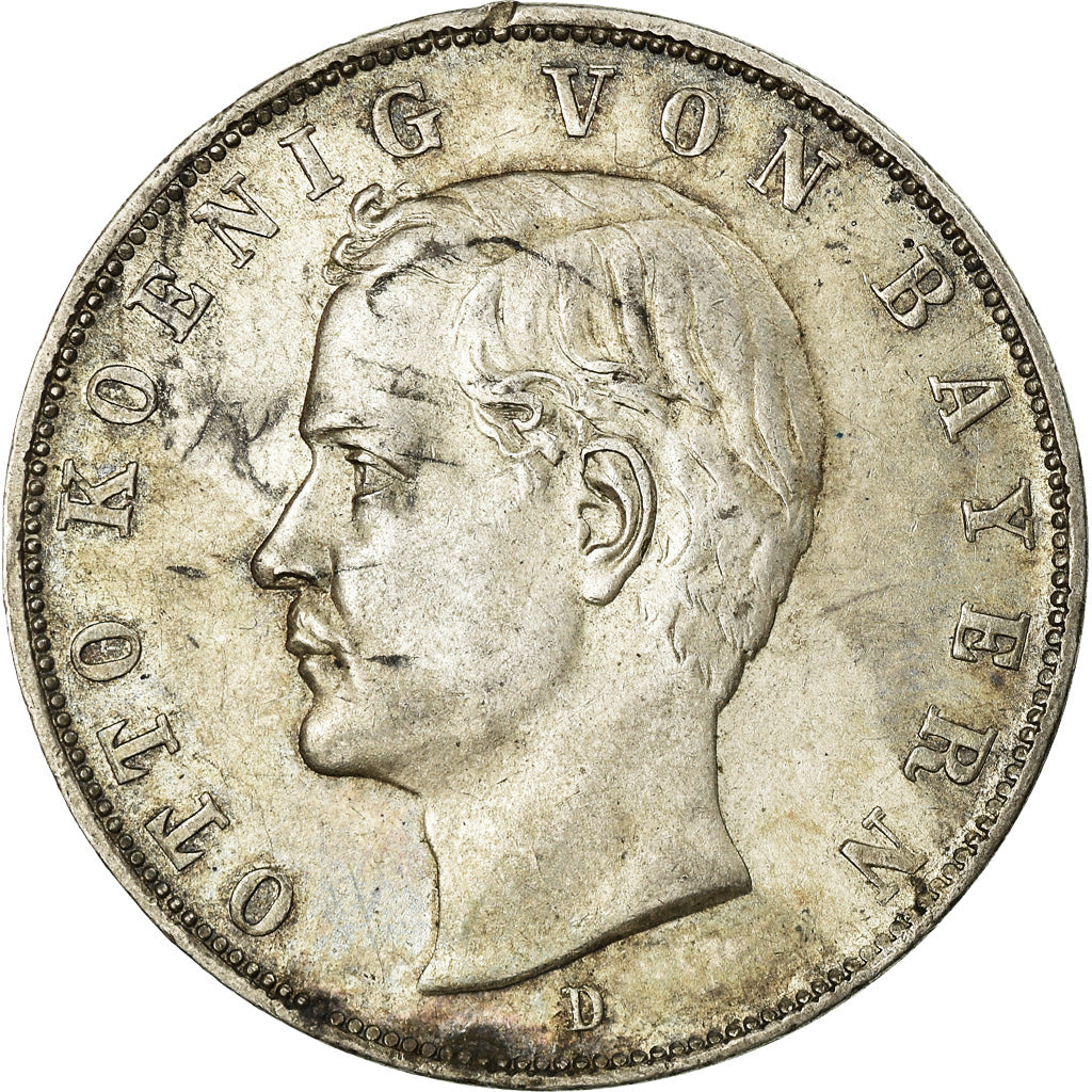 Coin, German States, BAVARIA, Otto, 3 Mark, 1913, Munich, AU(50-53), Silver