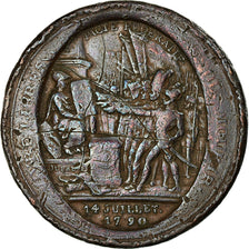 Moneta, Francja, Monneron, 5 Sols, 1792, Paris, VF(20-25), Bronze
