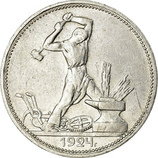 Coin, Russia, 50 Kopeks, 1924, EF(40-45), Silver, KM:89.1