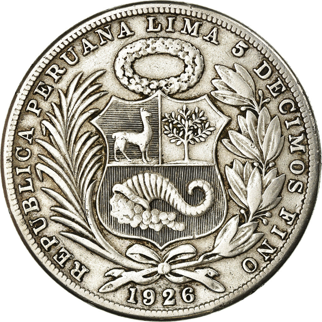 Coin, Peru, Sol, 1926, Philadelphia, EF(40-45), Silver, KM:218.1