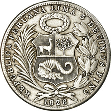 Coin, Peru, Sol, 1926, Philadelphia, EF(40-45), Silver, KM:218.1