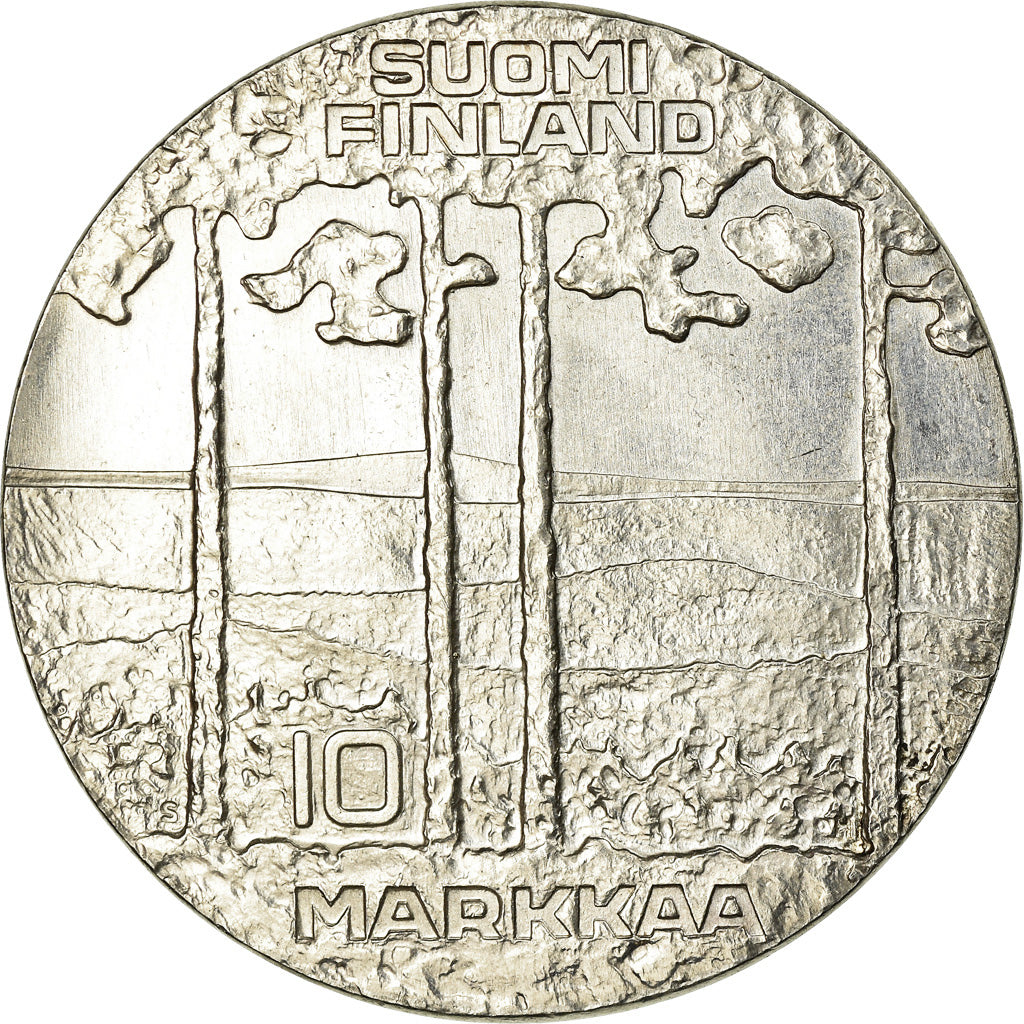 Coin, Finland, 10 Markkaa, 1975, AU(55-58), Silver, KM:54