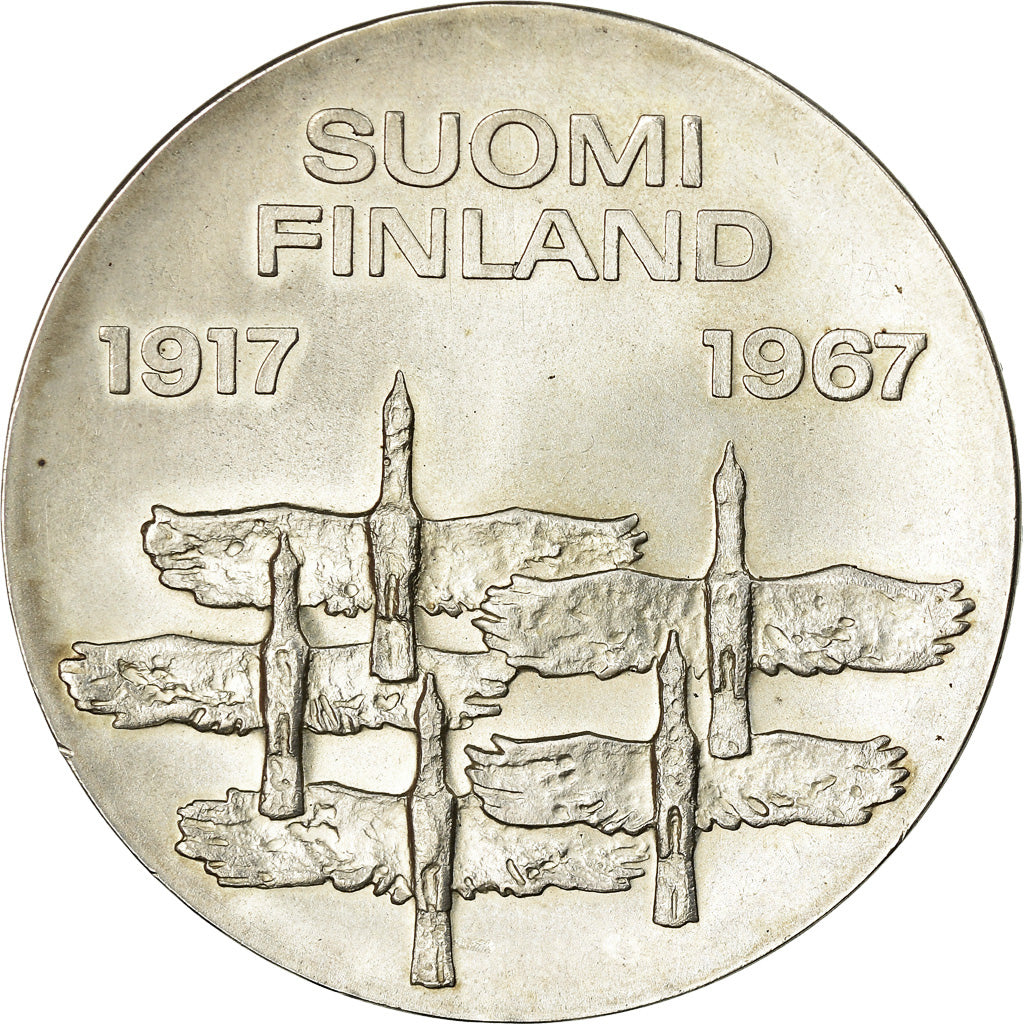 Coin, Finland, 10 Markkaa, 1967, AU(55-58), Silver, KM:50